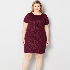 Avenue Burgundy Corset Dress